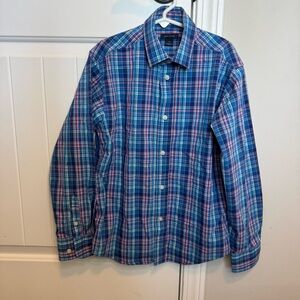 Tommy Hilfiger Boys size 10 Blue and Pink Plaid Shirt